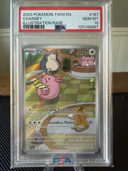Pokemon TCG Chansey 187/167 IR Twilight Masquerade PSA 10 - Image 1