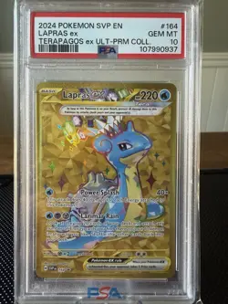 2024 POKEMON SVP EN-SV BLACK STAR PROMO #164 LAPRAS EX PSA 10 - Image 1