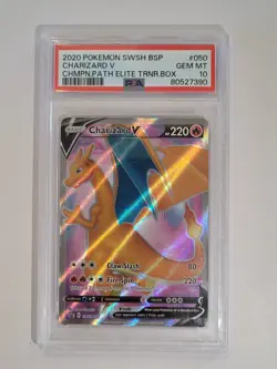 Pokemon 2020 Charizard V SWSH050 PSA 10 GEM MINT Champion’s Path Promo Holo - Image 1