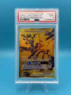 Pikachu & Zekrom GX SM248 Sun & Moon PSA 9 Pokemon slab - Image 1