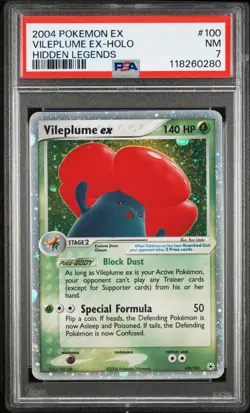 PSA 7 NM Vileplume ex 100/101 Hidden Legends Holo Pokemon - Image 1