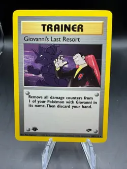 TCG POKEMON POKEMON GIOVANNI'S LAST RESORT 1ST EDITION GYM CHALLENGE 105/132 - Image 1