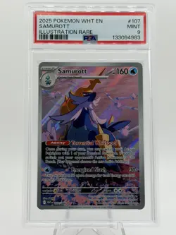 2025 Pokemon White Flare Samurott Illustration Rare #107/086 PSA 9 - Image 1