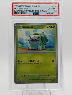 2024 Pokemon Scarlet /Violet Bulbasaur Poke Ball Indonesia Promo 114/SV-P PSA 10 - Image 1