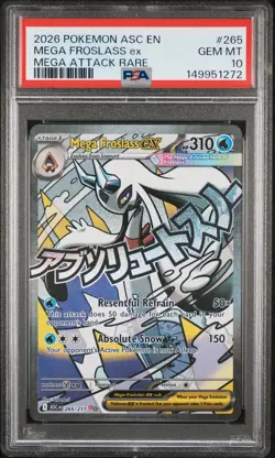 2026 POKEMON ASC EN-ASCENDED HEROES MEGA ATTACK RARE MEGA FROSLASS EX PSA 10 - Image 1