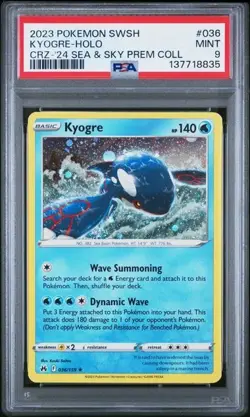 Kyogre 036/159 Cosmos Holo Promo MINT PSA 9. Pokemon SW&SH Crown Zenith - Image 1
