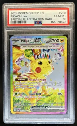 2024 Pokemon Surging Sparks Pikachu Ex #238/191 PSA 10 GEM MINT - Image 1
