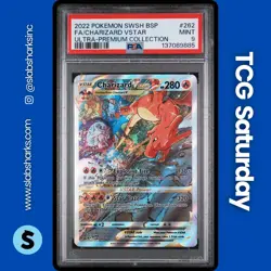 2022 POKEMON SWSH BLACK STAR PROMO CHARIZARD UPC #SWSH262 CHARIZARD VSTAR PSA 9 - Image 1