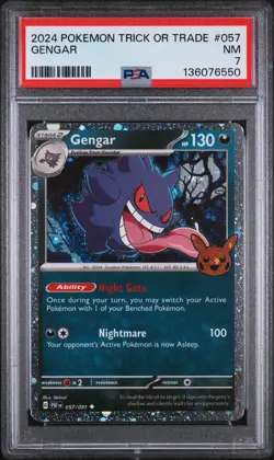 2024 POKEMON TRICK OR TRADE #057 GENGAR PSA 7 - Image 1