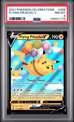 2021 POKEMON CELEBRATIONS #006 FLYING PIKACHU V PSA 8 - Image 1
