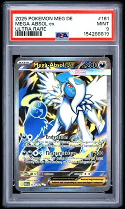 2025 POKEMON GERMAN MEG DE-MEGA EVOLUTION ULTRA RARE #161 MEGA ABSOL EX PSA 9 - Image 1