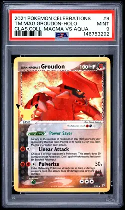 2021 POKEMON CELEBRATIONS CLASSIC COLLECTION #9 TEAM MAGMA'S GROUDON-HOLO PSA 9 - Image 1