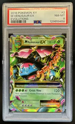 2016 Pokemon XY Evolutions Mega Venusaur EX Holo #2/108 PSA 8 - Image 1