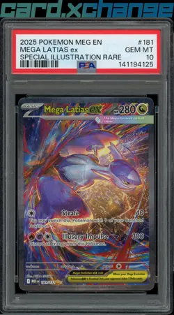 2025 Pokemon Mega Evolution 181 Mega Latios ex SIR PSA 10 Gem Mint - Image 1
