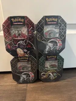Pokemon TCG Scarlet & Violet Paldean Fates, Lot of 4 Sealed Tins - Image 1