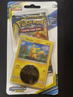 Pokemon Unbroken Bonds Pikachu Blister Booster Pack English Sun & Moon Sealed - Image 1