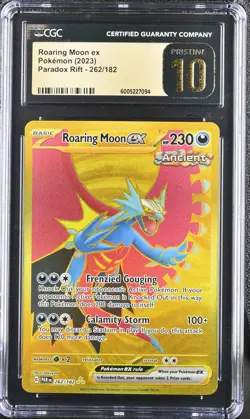 CGC 10 PRISTINE - ROARING MOON EX - ULTRA RARE HOLO 093/066 Ancient Roar Pokemon - Image 1
