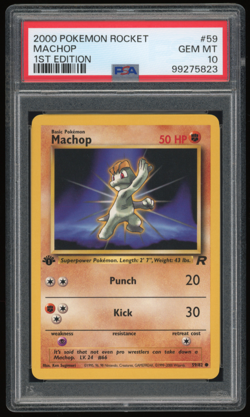 2000 POKEMON ROCKET 1ST EDITION #59/82 MACHOP PSA 10 - Image 1