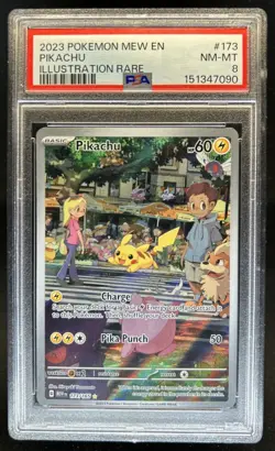 2023 Pokemon SV 151 Pikachu Illustration Rare #173/165 PSA 8 - Image 1