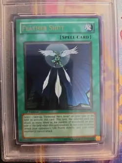 2005 Yu-Gi-Oh! Feather Shot #EN042 1st Edition EEN Ultimate Rare PSA 9 - Image 3