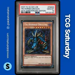 2023 YU-GI-OH LEGEND OF BLUE-EYES WHITE DRAGON 25TH ANV TRI-HORNED DRAGON PSA 10 - Image 1