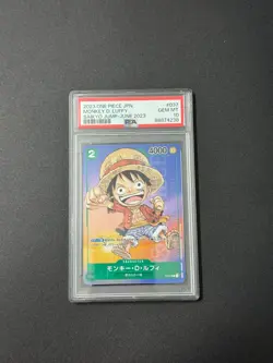 2023 One Piece JP Monkey D. Luffy Saikyo Jump June Promo #037 PSA 10 - Image 1