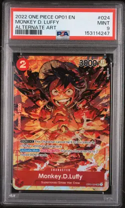 2022 ONE PIECE OP01-ROMANCE DAWN ALTERNATE ART #024 MONKEY D. LUFFY PSA 9 - Image 1