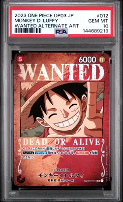 2023 ONE PIECE JPN PILLARS OF STRENGTH WANTED ALT ART MONKEY D. LUFFY PSA 10 - Image 1