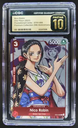 2022 ONE PIECE NICO ROBIN PROMO ST01-008 CGC 10 PRISTINE H PT - Image 1