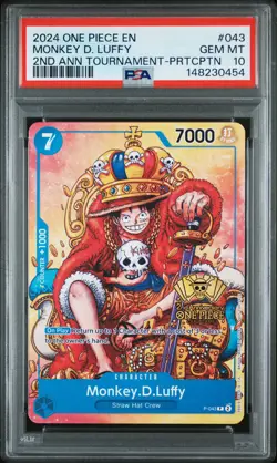 2024 ONE PIECE 2ND ANV TOURNAMENT-PARTICIPATION PROMO MONKEY D. LUFFY PSA 10 - Image 1