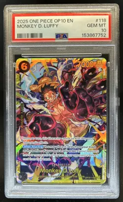 2025 One Piece Royal Blood OP10 Monkey.D.Luffy Secret Rare #OP10-118 PSA 10 - Image 1