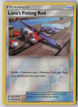 Lana's Fishing Rod 195/236 Pokemon Cosmic Eclipse Reverse Holo Card (Near Mint) - Image 1