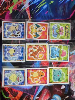 Merlin Topps Pokemon Starters 1-9 Sticker Card Lot Pack Fresh - Image 1