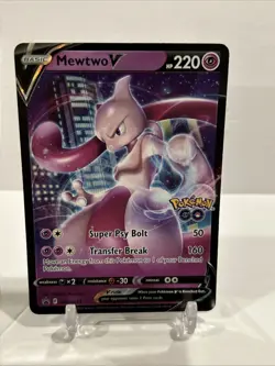 Pokemon Mewtwo V SWSH229 Pokemon GO Ultra Rare Full Art Holo Card English 220HP - Image 1