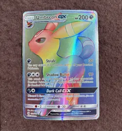 Pokemon Sun & Moon Base Set Umbreon GX 154/149 Secret Rare Rainbow Card - Image 1