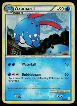 Pokemon Card - Azumarill HeartGold SoulSilver 2/123 Holo Rare - Image 1
