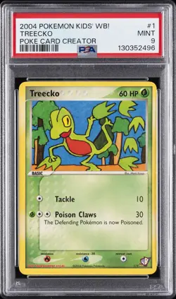 2004 POKEMON KIDS' WB! POKE CARD CREATOR #1 TREECKO PSA 9 - Image 1