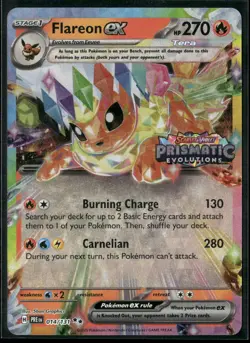 Pokemon - Flareon EX 014/131 Prismatic Evolutions Stamped Promo NM - Image 1