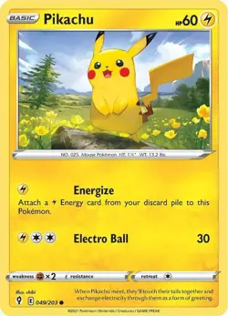 Pikachu 049/203 LP - Pokemon TCG Sword & Shield Evolving Skies EVS Common - Image 3