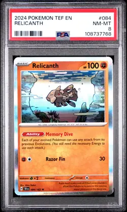 2024 POKEMON TEF EN-TEMPORAL FORCES #084 RELICANTH PSA 8 - Image 1