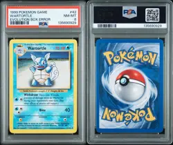 Pokemon Wartortle 42/102 Base Set Evolution Box Error Regular PSA 8 1999 - Image 1