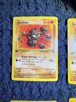 WOTC Pokemon TCG Fossil 1st Edition Geodude 47/62 English 1999 Lot x6 - Image 2