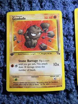 WOTC Pokemon TCG Fossil 1st Edition Geodude 47/62 English 1999 Lot x6 - Image 5