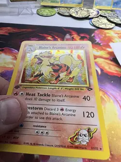 ⭐ Pokemon Blaine's Arcanine 1st Edition Holo 1/132 Gym Challenge ⭐ - Image 2