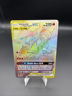 Reshiram & Charizard GX 217/214 Unbroken Bonds Secret Rare Full Art Holo Pokemon - Image 3