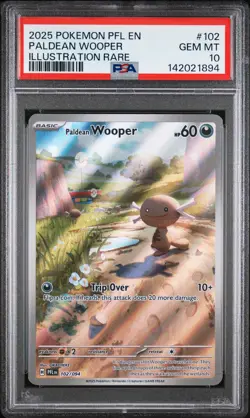 2025 POKEMON PFL EN-PHANTASMAL FLAMES ILLUSTRATION RARE PALDEAN WOOPER PSA 10 - Image 1