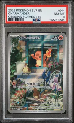 2023 POKEMON SVP OBSIDIAN FLAMES ELITE TRAINER BOX #044 CHARMANDER PSA 8 - Image 1
