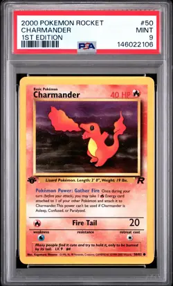 2000 POKEMON ROCKET 1ST EDITION #50 CHARMANDER PSA 9 - Image 1