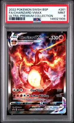 2022 POKEMON SWSH BLACK STAR PROMO #261 FULL ART/CHARIZARD VMAX PSA 9 - Image 1