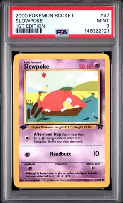 2000 POKEMON ROCKET 1ST EDITION #67 SLOWPOKE PSA 9 - Image 1